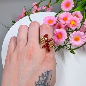 Finger Crawling Extra Sparkly Crystal Fashion Ring Size 9